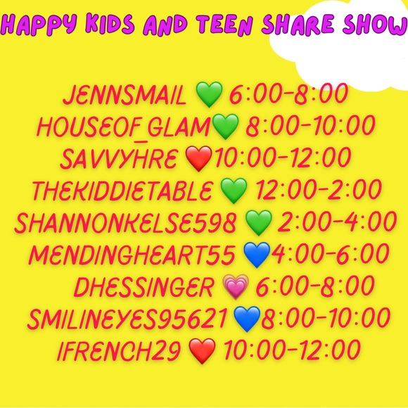 Kids and teen share first show every Thursday!
Let’s get you what you need! - Picture 1 of 5